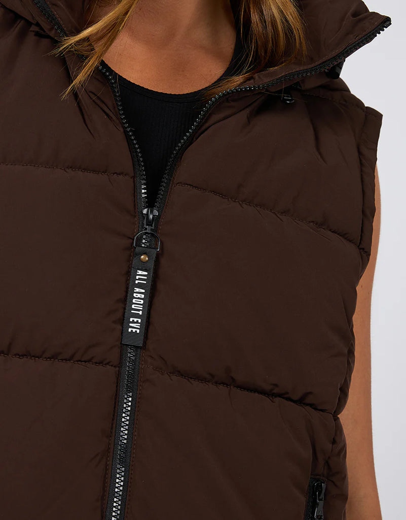 All About Eve Remi Luxe Puffer Vest - Brown
