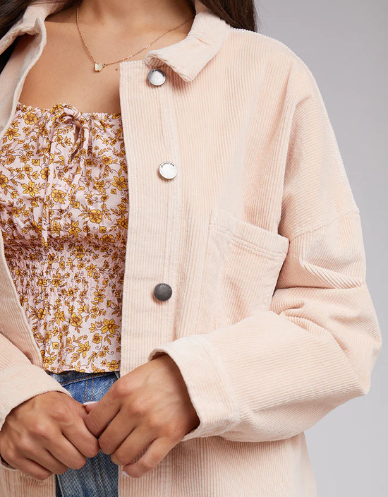 Charlie Cord Shacket - Pale Pink