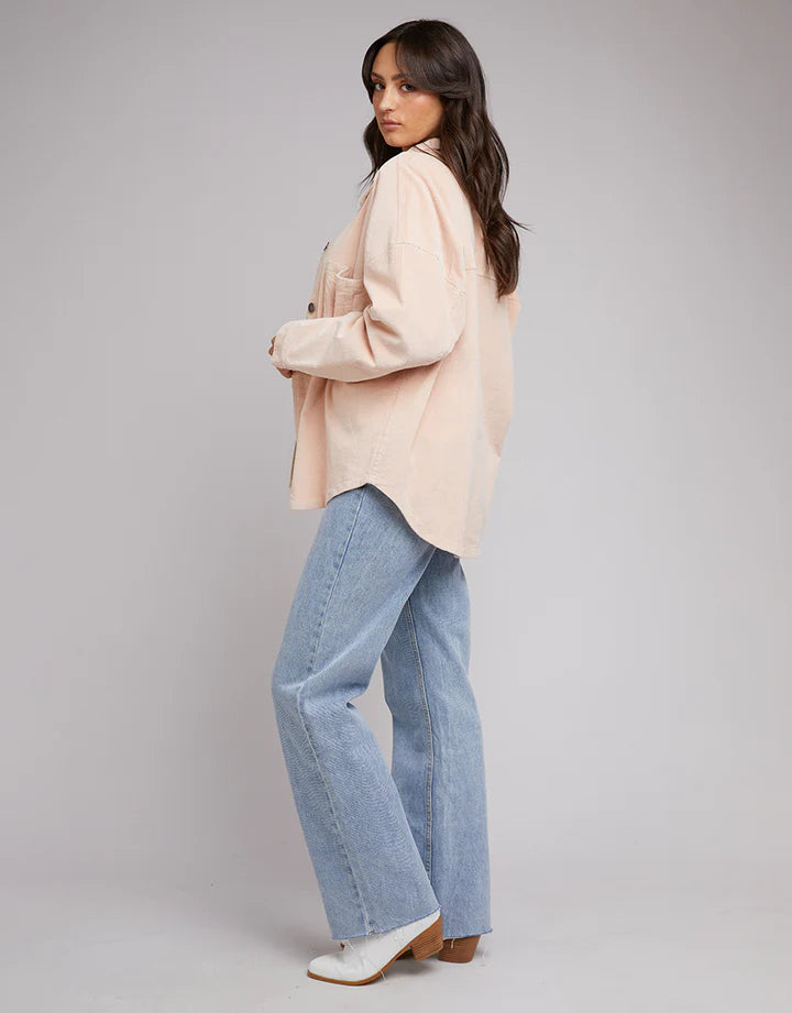 Charlie Cord Shacket - Pale Pink