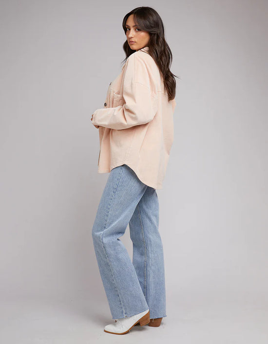 Charlie Cord Shacket - Pale Pink
