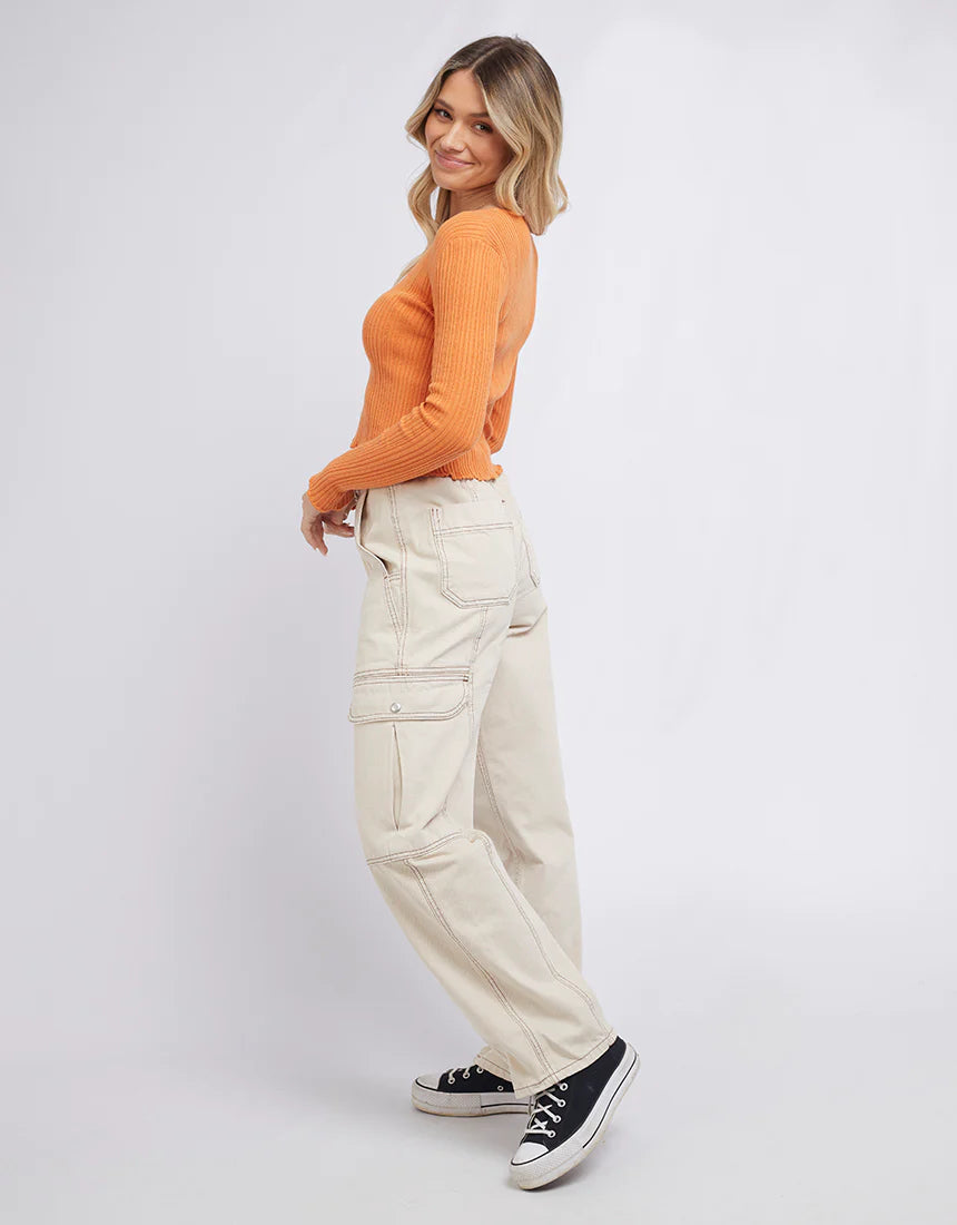 Polly Rib Top - Orange