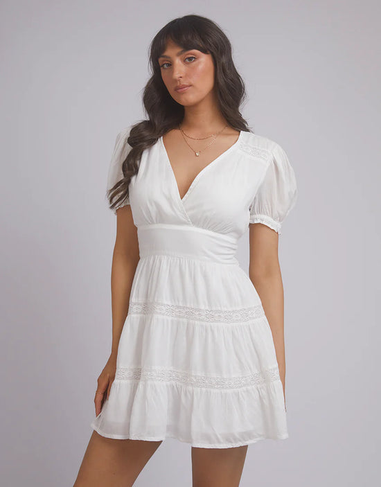 All About Eve Denver V Neck Dress - White