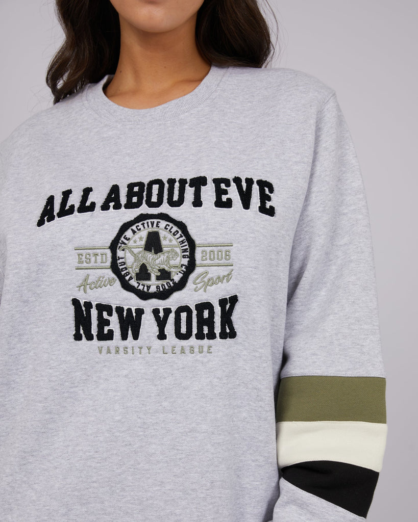 All About Eve Ski Run Oversized Crew - Grey Marle