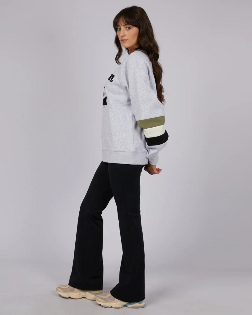 All About Eve Ski Run Oversized Crew - Grey Marle