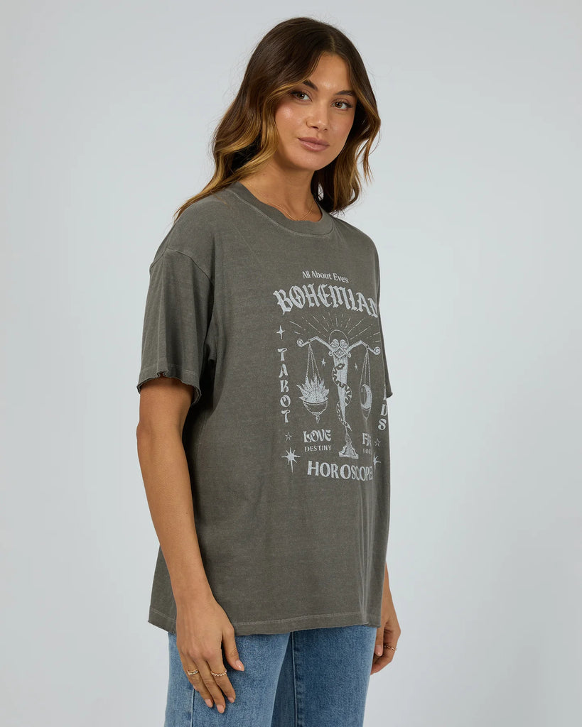 All About Eve Bohemain Oversized Tee - Charcoal