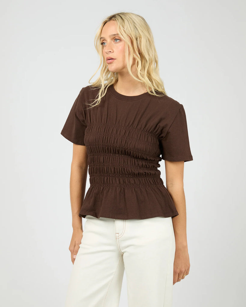 All About Eve Lipa Ruched Top - Brown