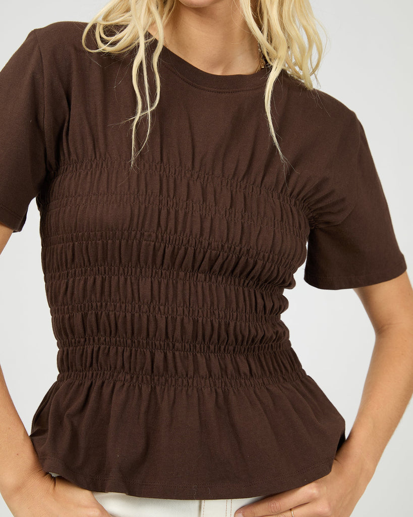 All About Eve Lipa Ruched Top - Brown