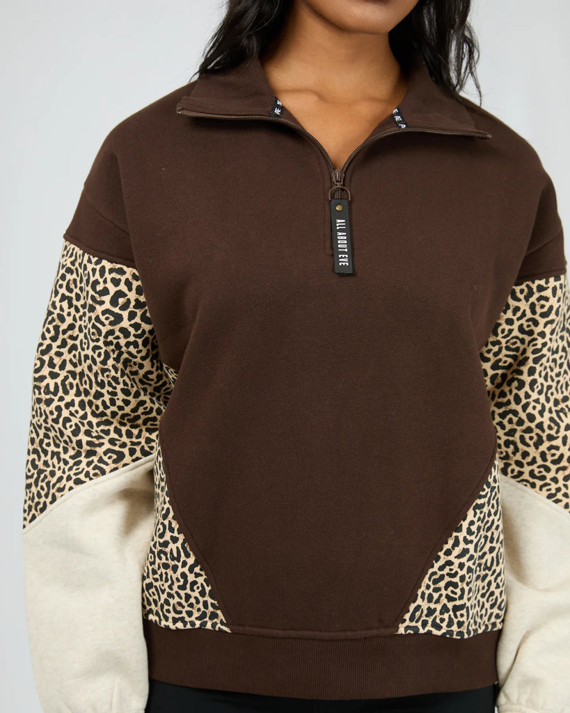 All About Eve Savannah 1/4 Zip - Brown