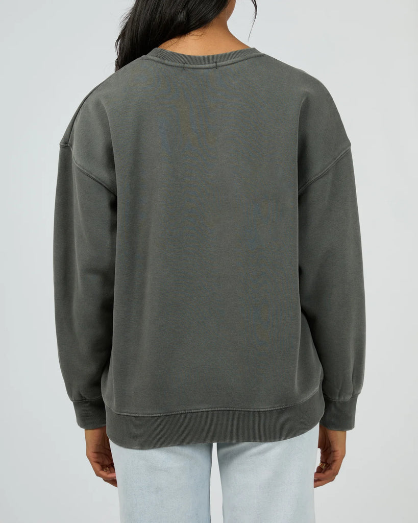 All About Eve Vital Washed Oversized Crew - Charcoal