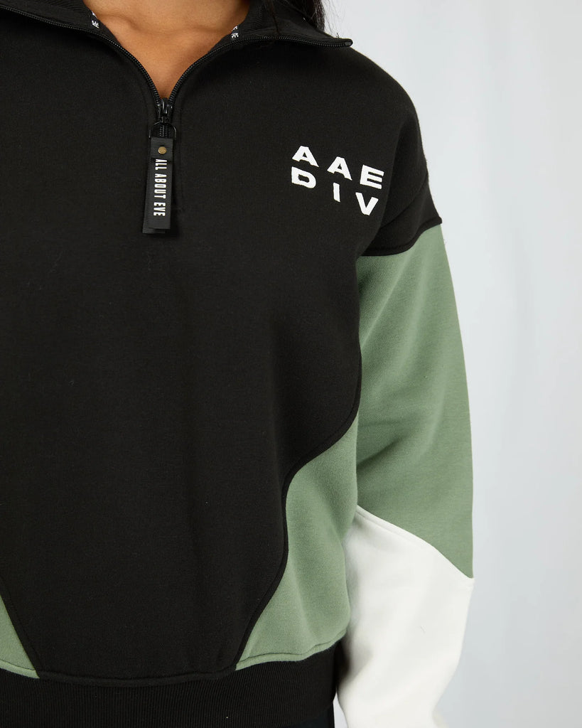 All About Eve Savannah Panel 1/4 Zip - Black