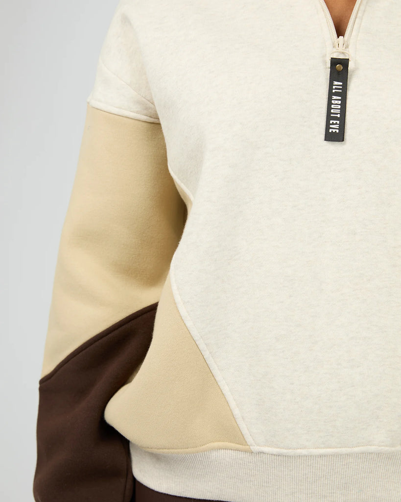 All About Eve Savannah Panel 1/4 Zip - Oat