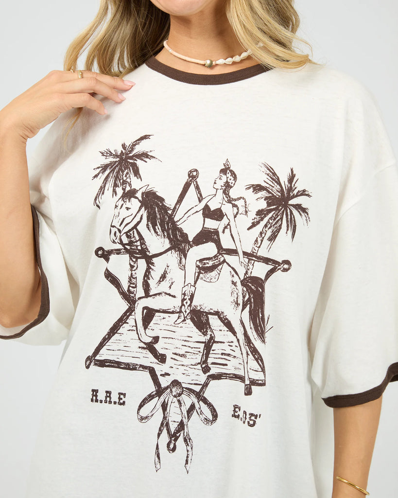 All About Eve Pony Island Tee - Vintage White