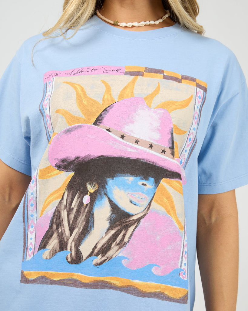All About Eve Calamity Sun Relaxed Tee - Light Blue