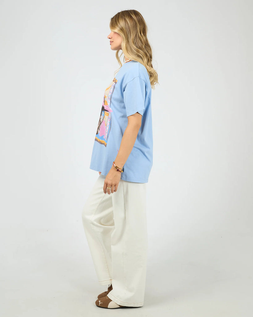 All About Eve Calamity Sun Relaxed Tee - Light Blue