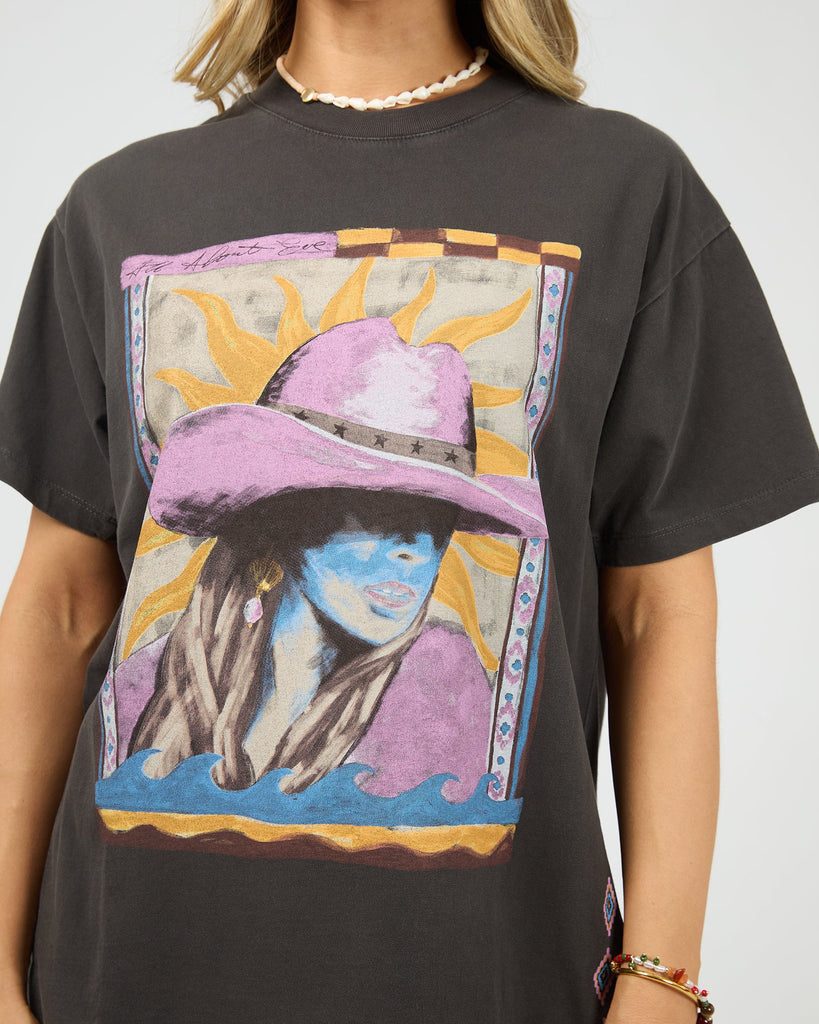 All About Eve Calamity Sun Relaxed Tee - Washed Black