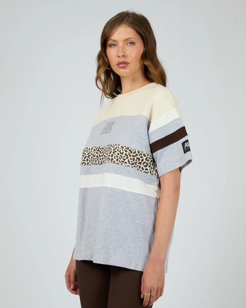 All About Eve Athletica Panel Box Tee - Grey Marle