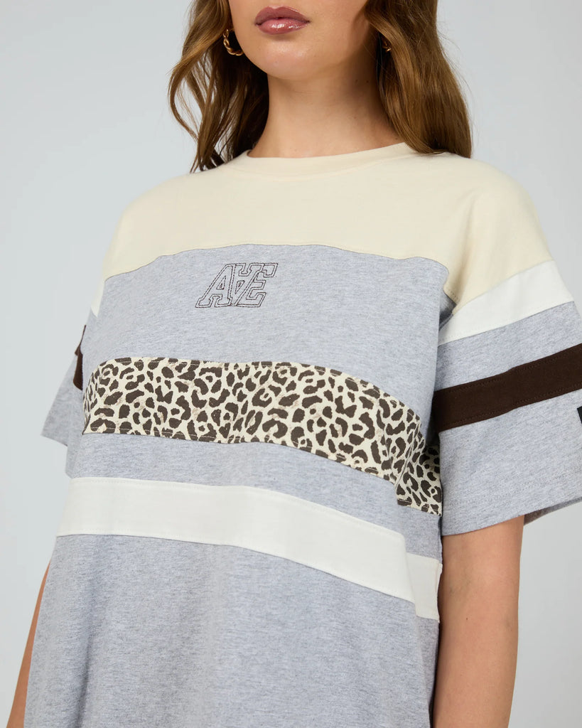 All About Eve Athletica Panel Box Tee - Grey Marle