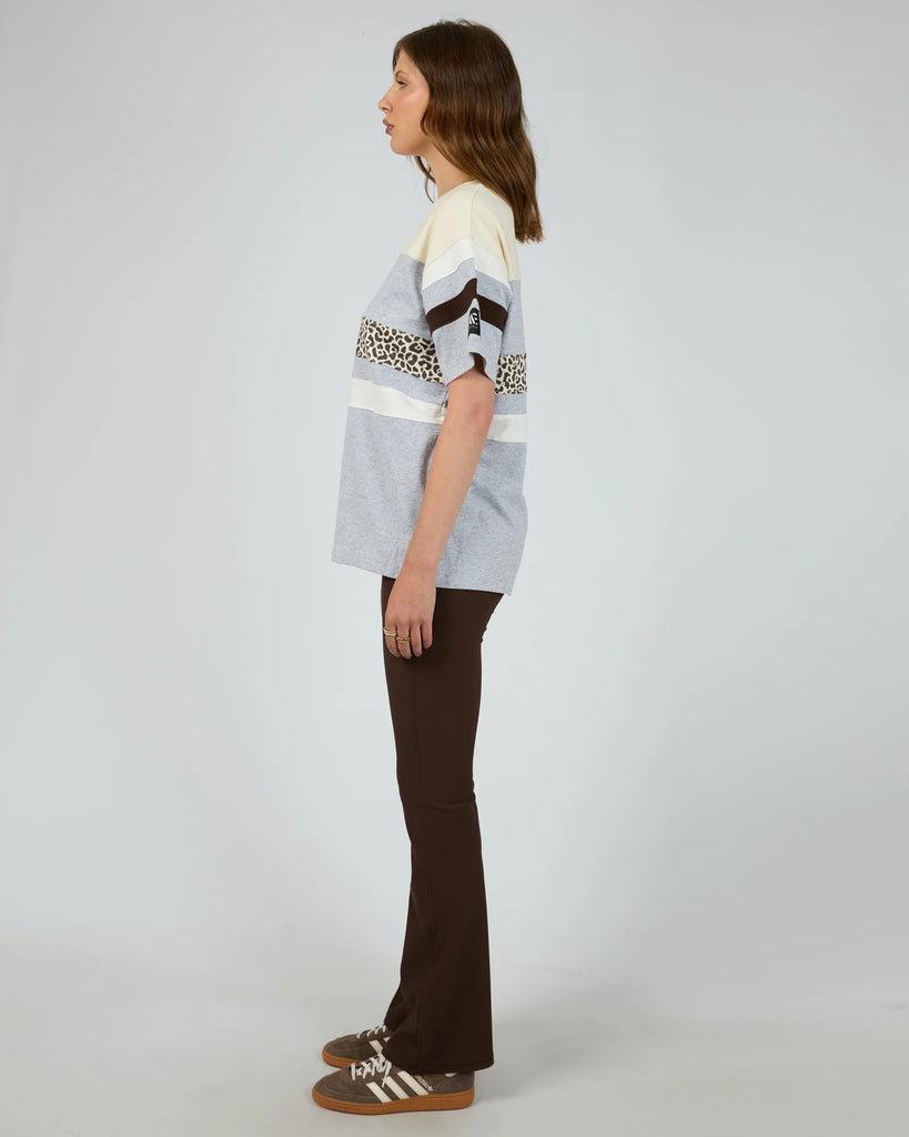 All About Eve Athletica Panel Box Tee - Grey Marle