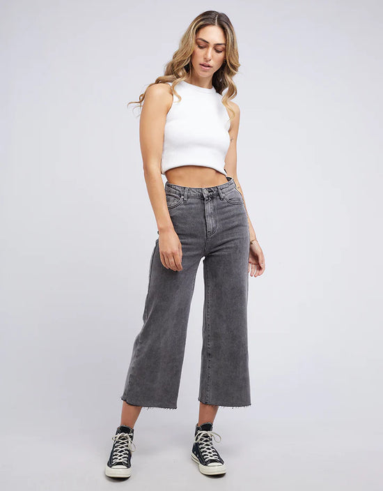 Charlie High Rise Wide Leg Jean - Washed Black
