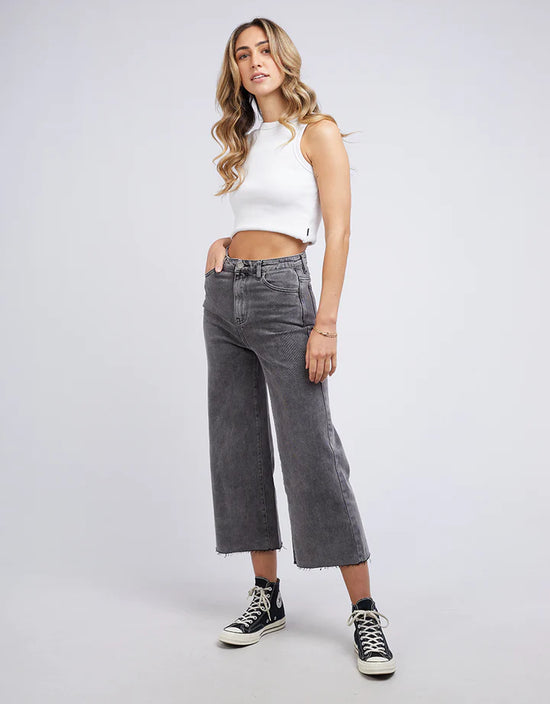 Charlie High Rise Wide Leg Jean - Washed Black