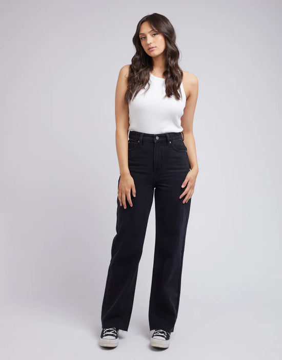 All About Eve Skye High Rise Straight Leg Jean - Washed Black