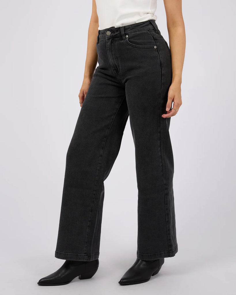 All About Eve Jacquie Wide Leg Jean - Washed Black
