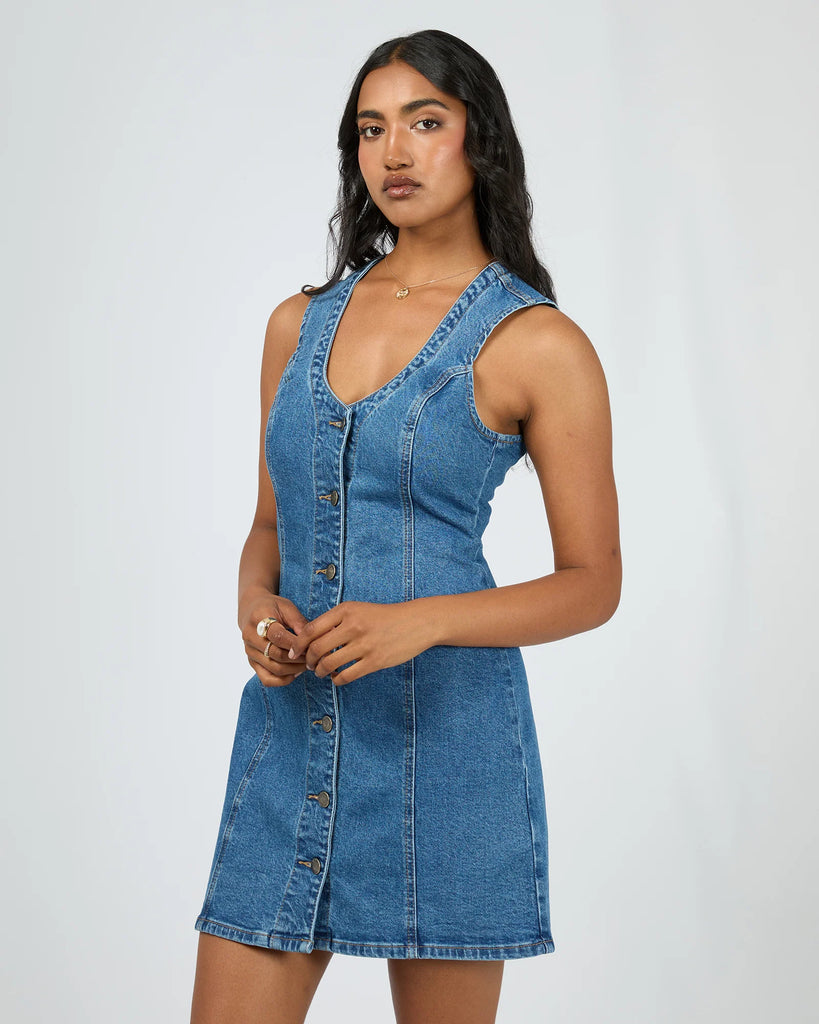 All About Eve Peta Mini Dress - Heritage Blue