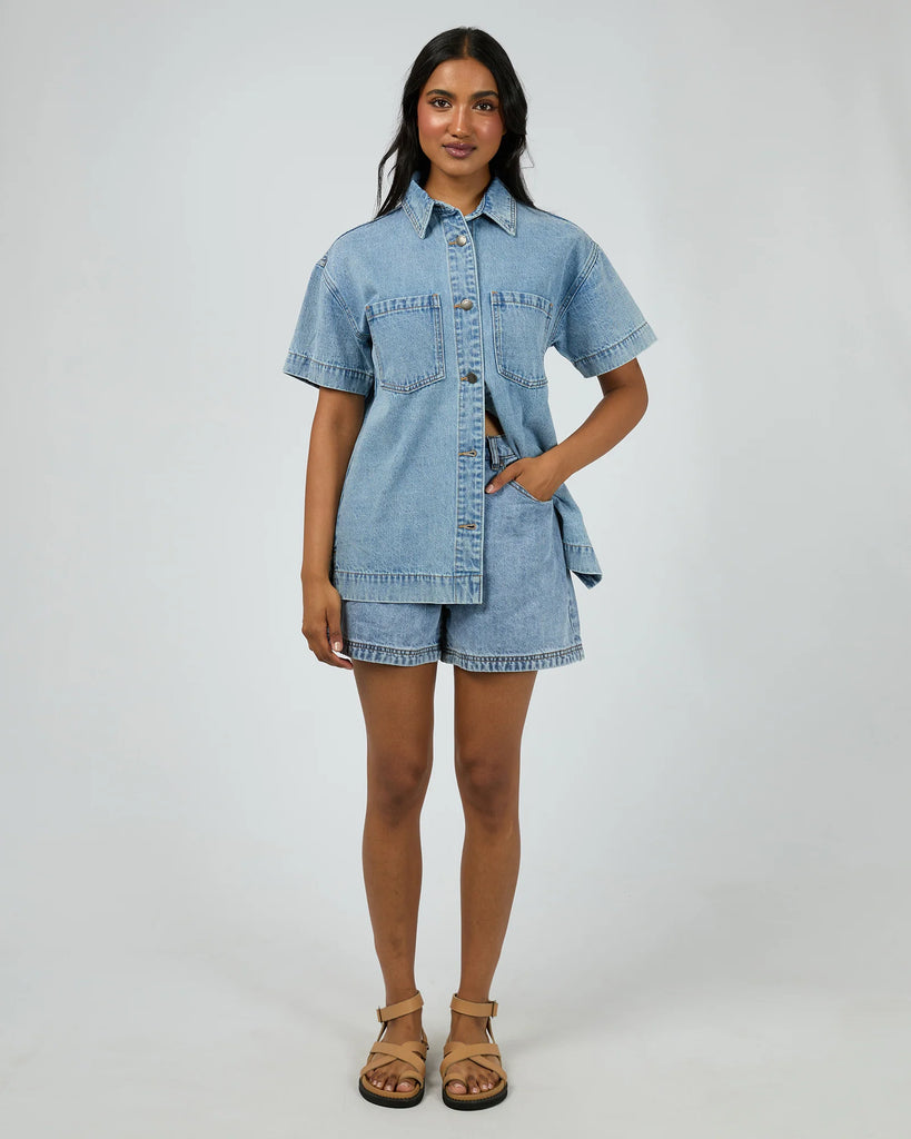 All About Eve Simi Denim Shirt Light Blue Laurie Claire Boutique