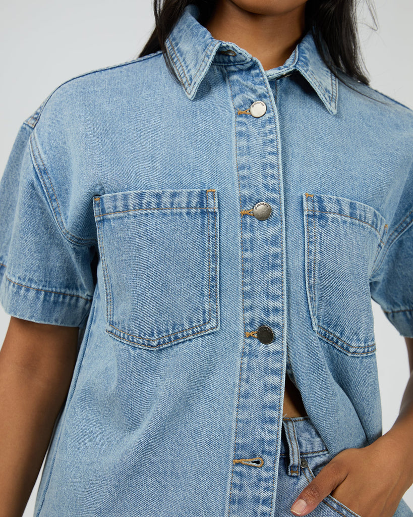 All About Eve Simi Denim Shirt - Light Blue