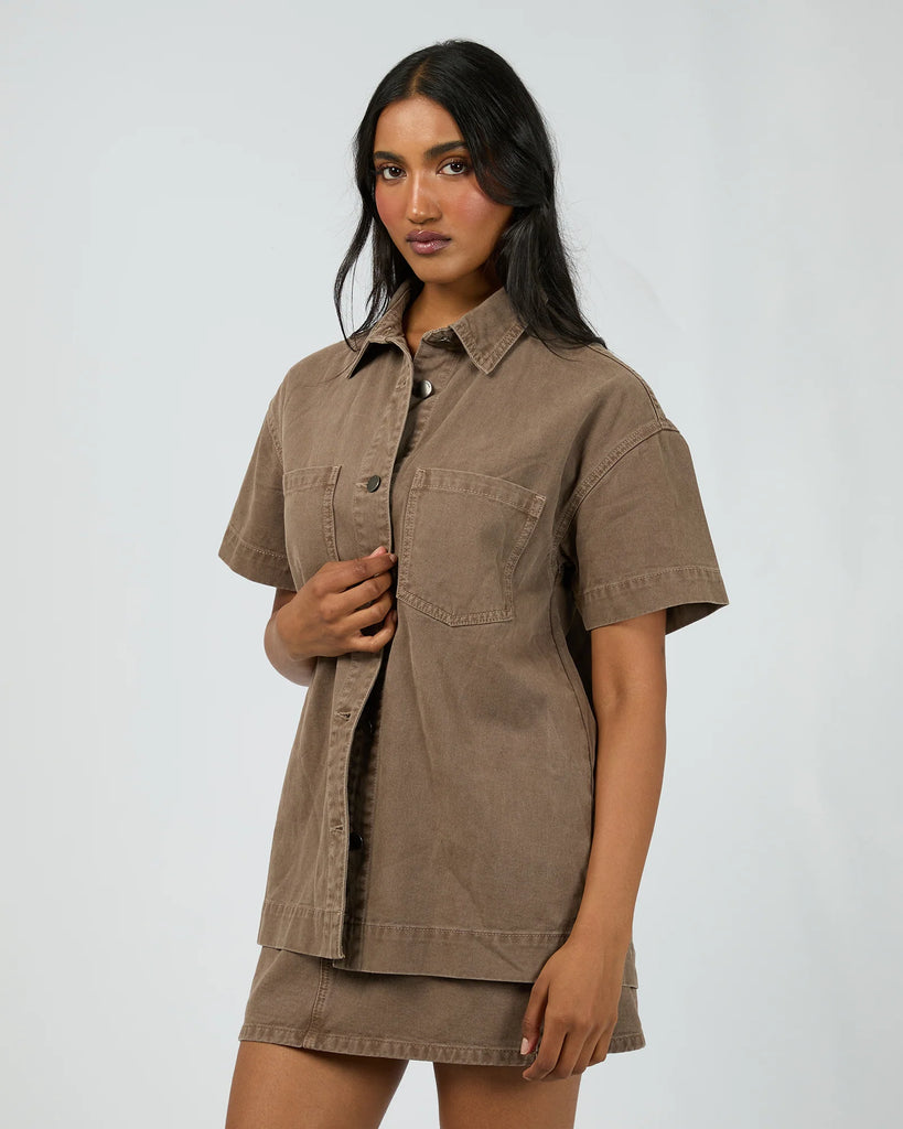 All About Eve Simi Denim Shirt - Chocolate
