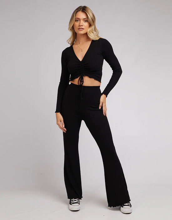 All About Eve AAE Rib Flare Pants - Black