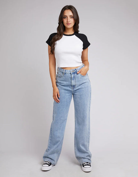 All About Eve Eve Ringer Rib Tee - Black