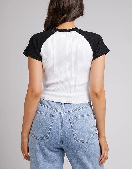 Load image into Gallery viewer, All About Eve Eve Ringer Rib Tee - Black
