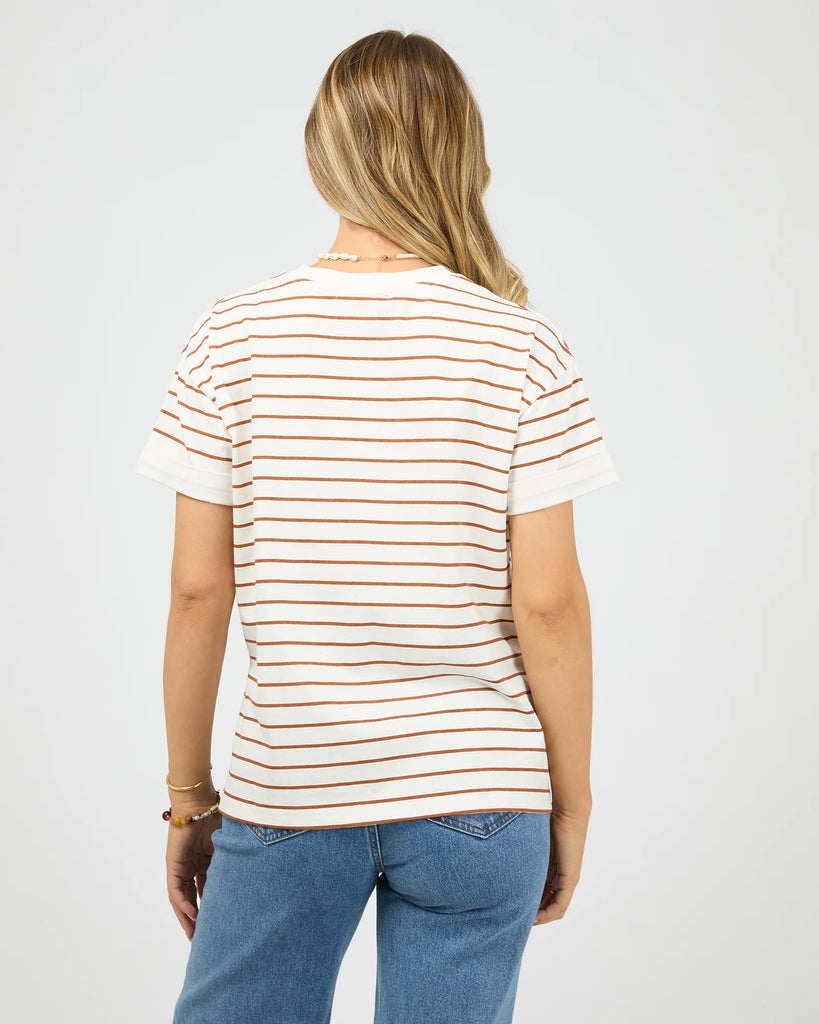 All About Eve Washed Striped Tee - Cinnamon