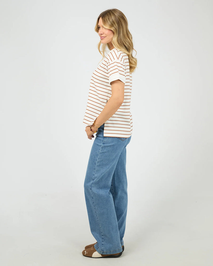 All About Eve Washed Striped Tee - Cinnamon