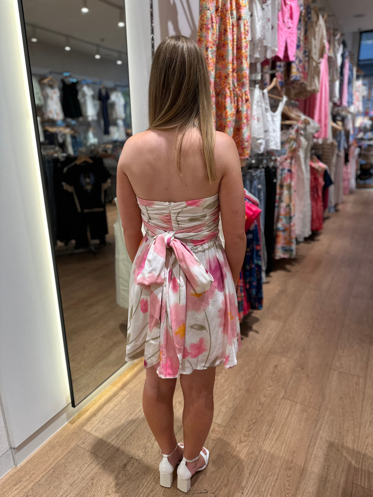 Marrum Strapless Dress - Blossom Print