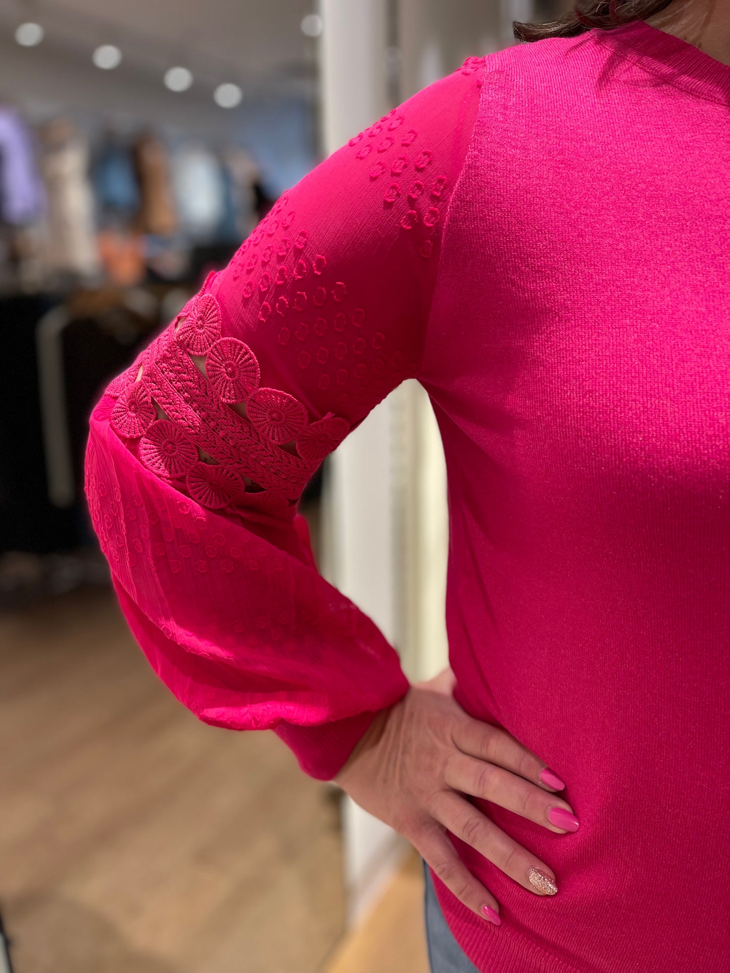 Terton Knit/Top - Bright Pink