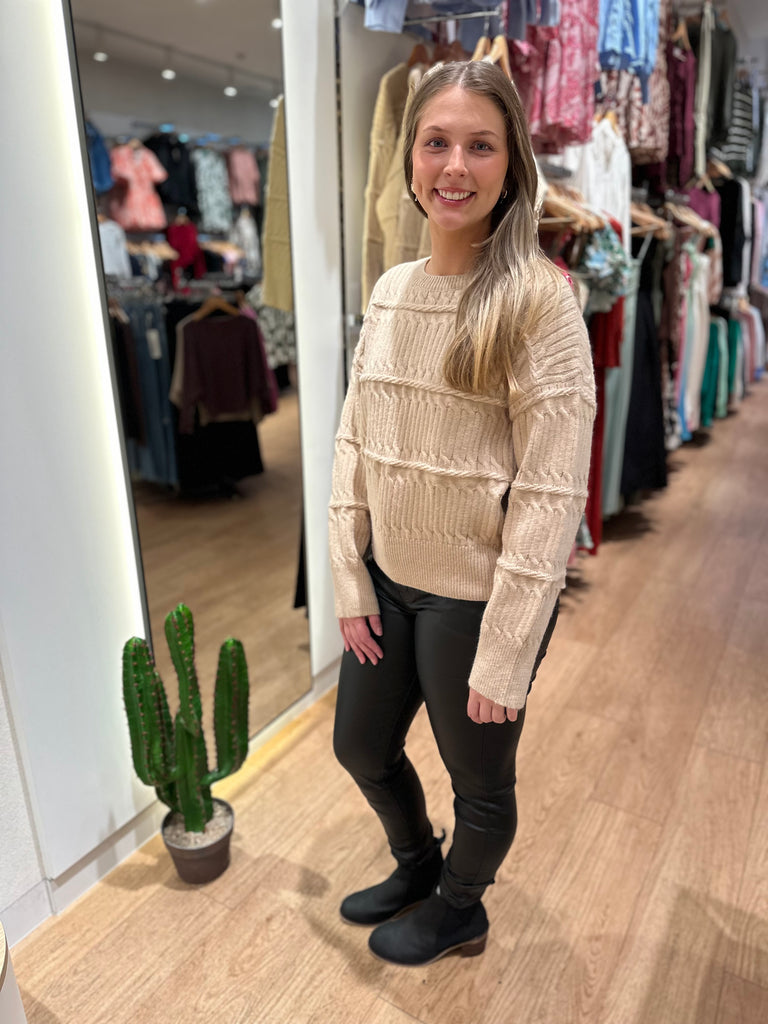 Nialinet Drop Shoulder Knit - Latte