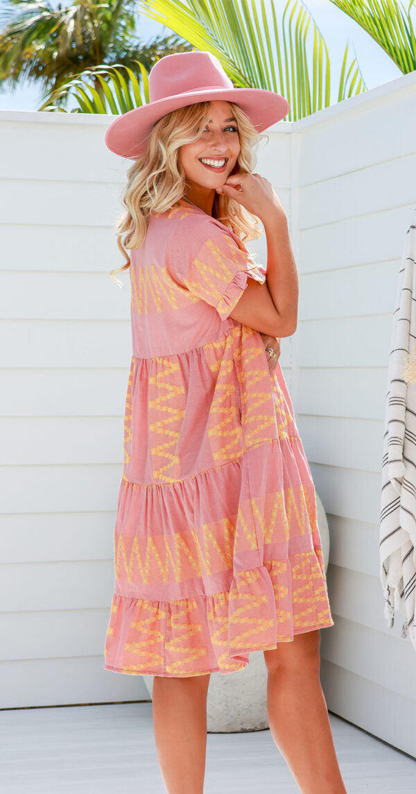 Joop And Gypsy Cyra Dress - Blush & Lime