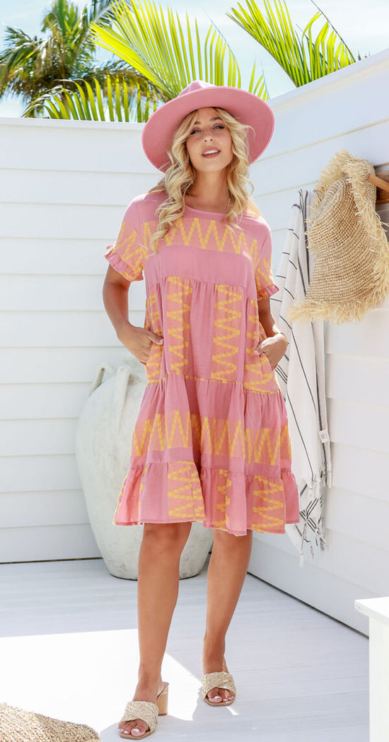 Joop And Gypsy Cyra Dress - Blush & Lime