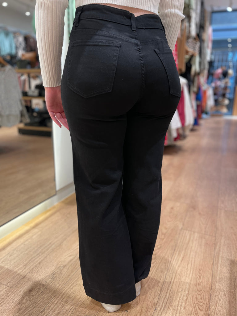 Wakee Aspire Wide Leg Jean - Black
