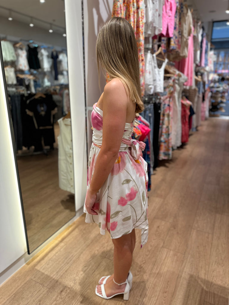 Marrum Strapless Dress - Blossom Print