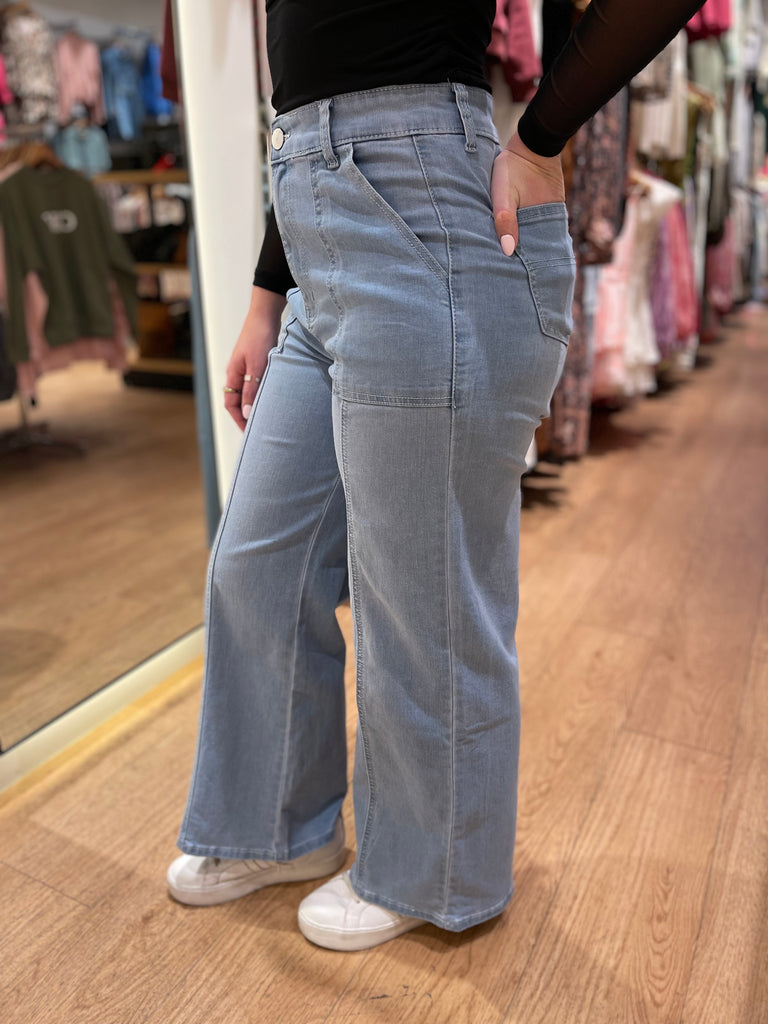 Bairlee Wide Leg Jean - Light Blue