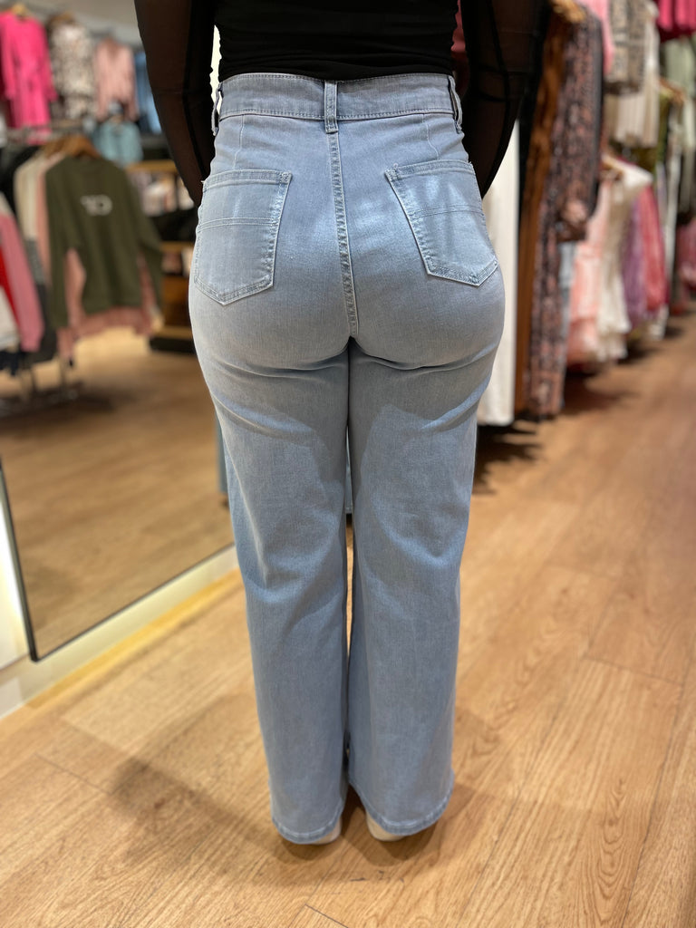 Bairlee Wide Leg Jean - Light Blue