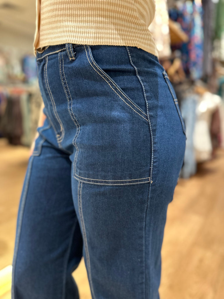 Wakee Bairlee Wide Leg Jean - Dark Denim