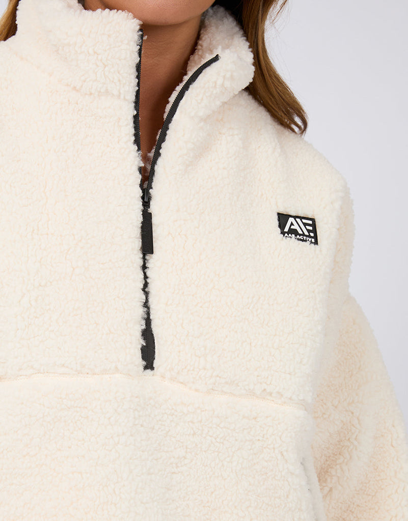 All About Eve Amara Quarter Zip Teddy - Vintage White