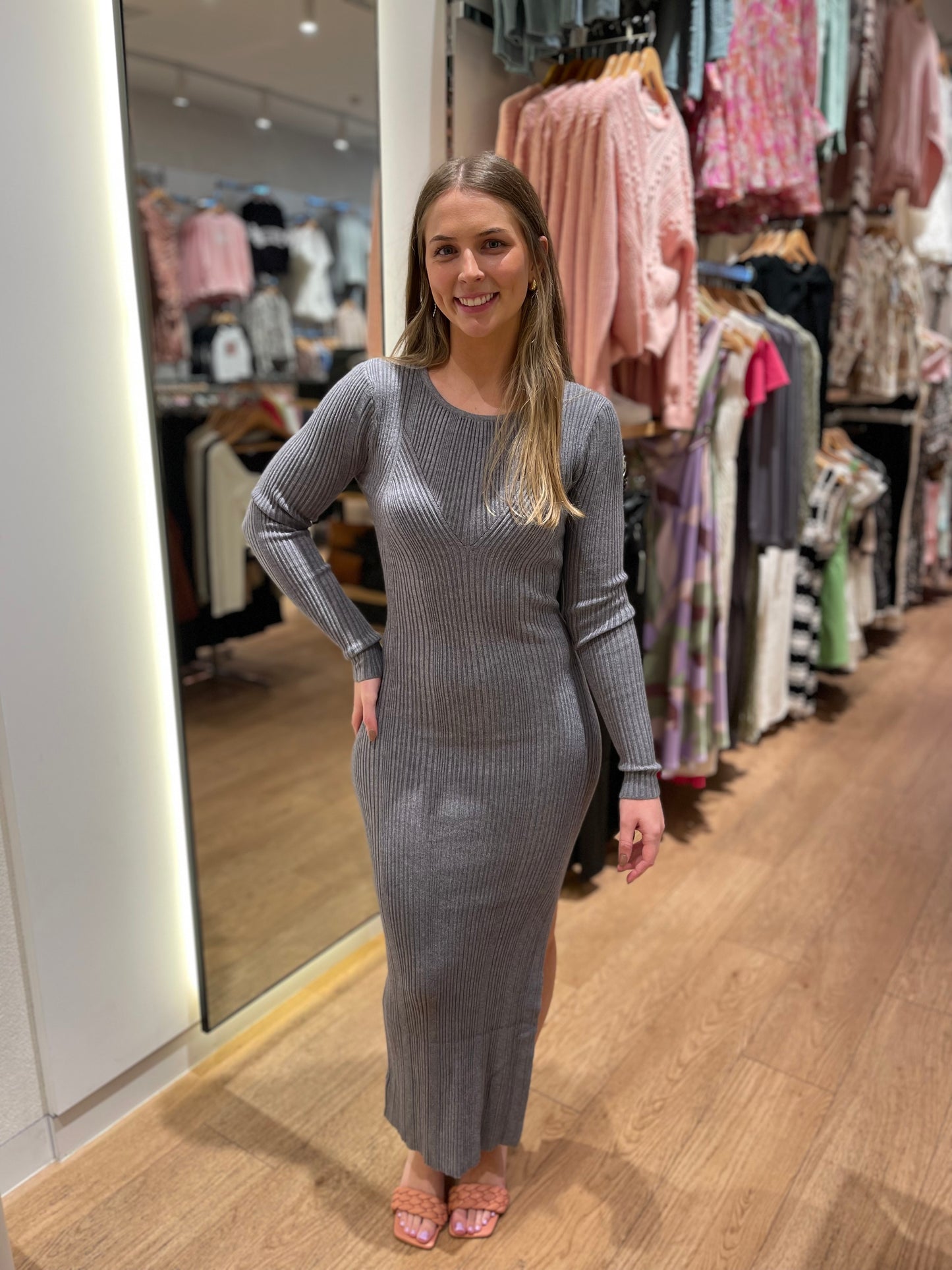 Winham Knit Maxi Dress - Grey