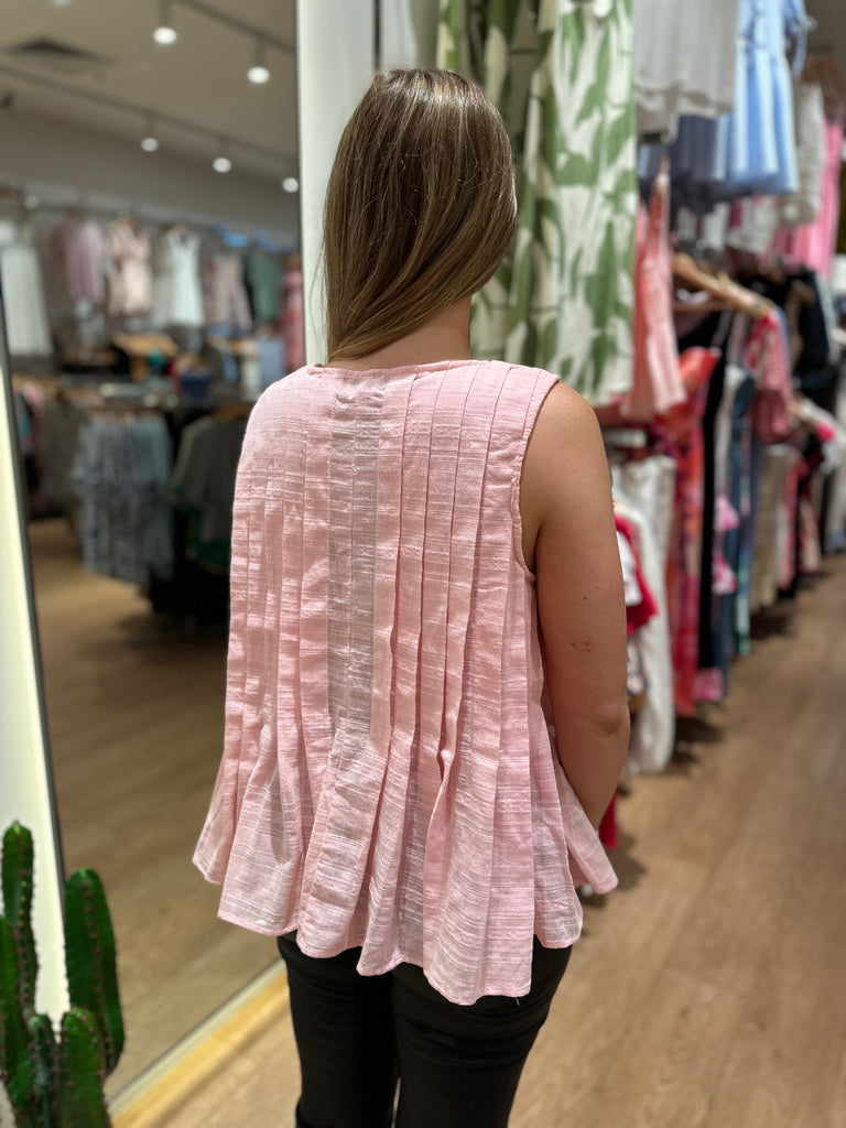 Thohill Tie Front Top - Pink