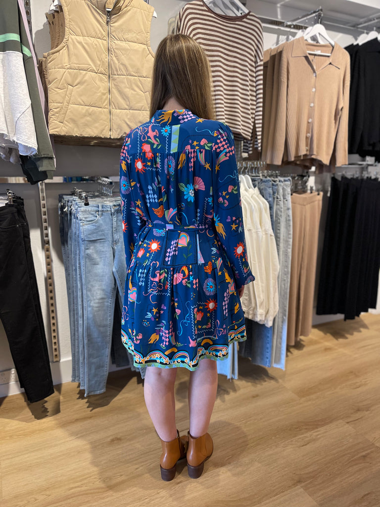 Tenneta Dress - Navy Print