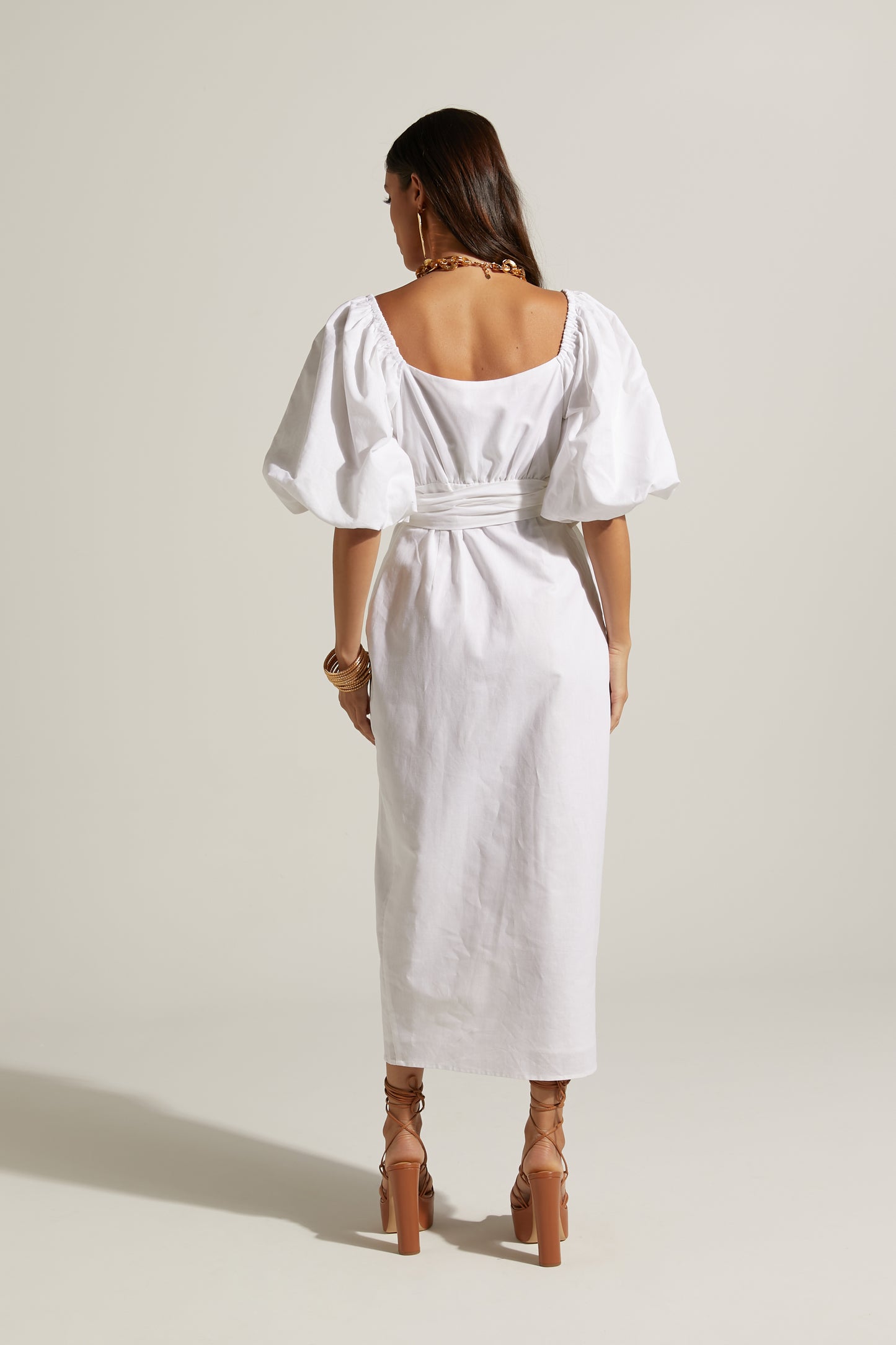 Amalie the Label Maelle Wrap Midi Dress - White